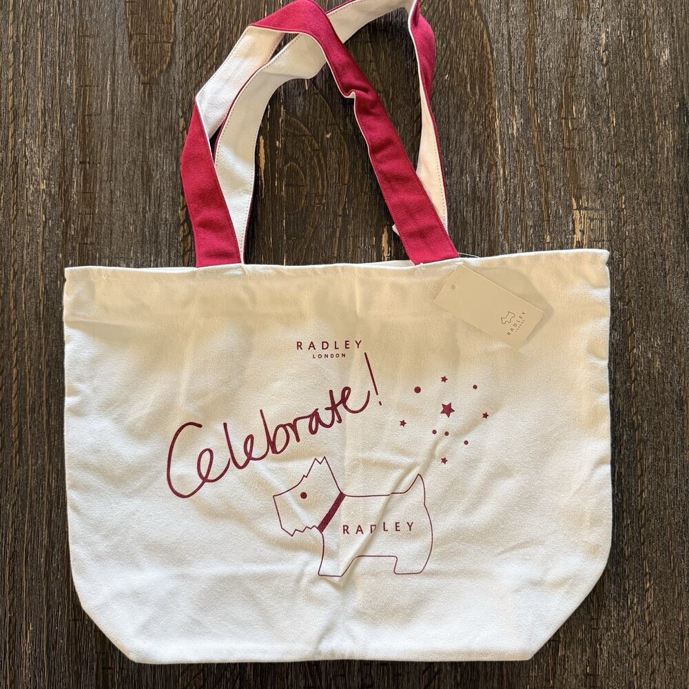 RADLEY London Celebrate Canvas Top Zip Tote Books Travel Bag